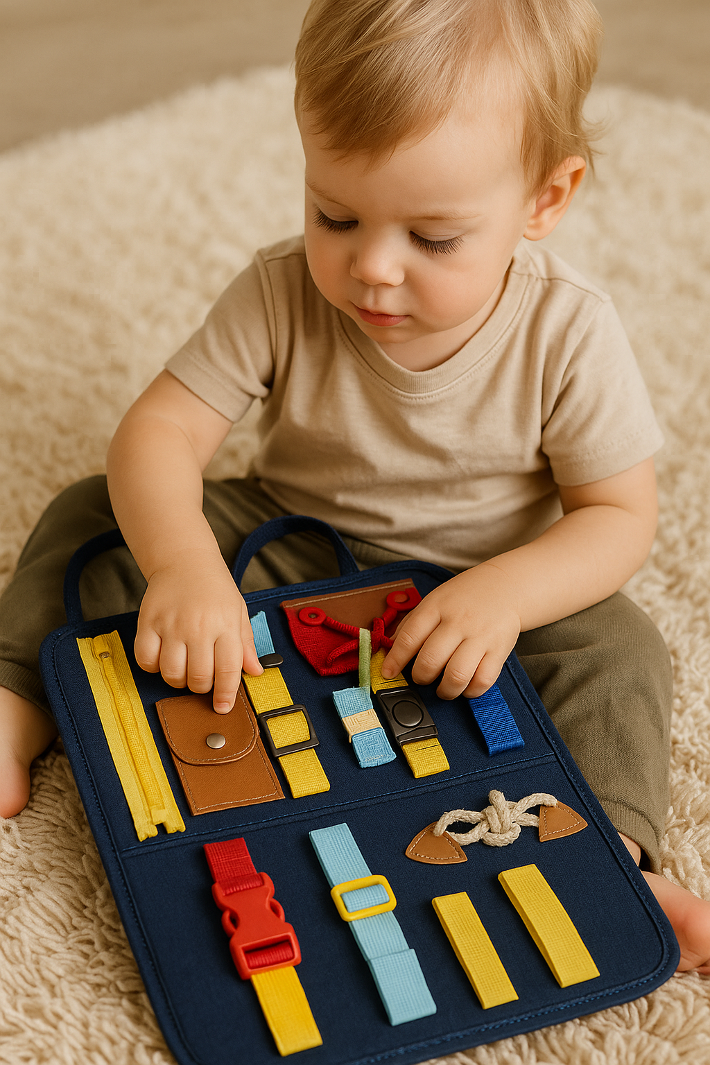 Livre sensoriel Montessori - Livre éducatif pour bébé (1 à 4 ans)