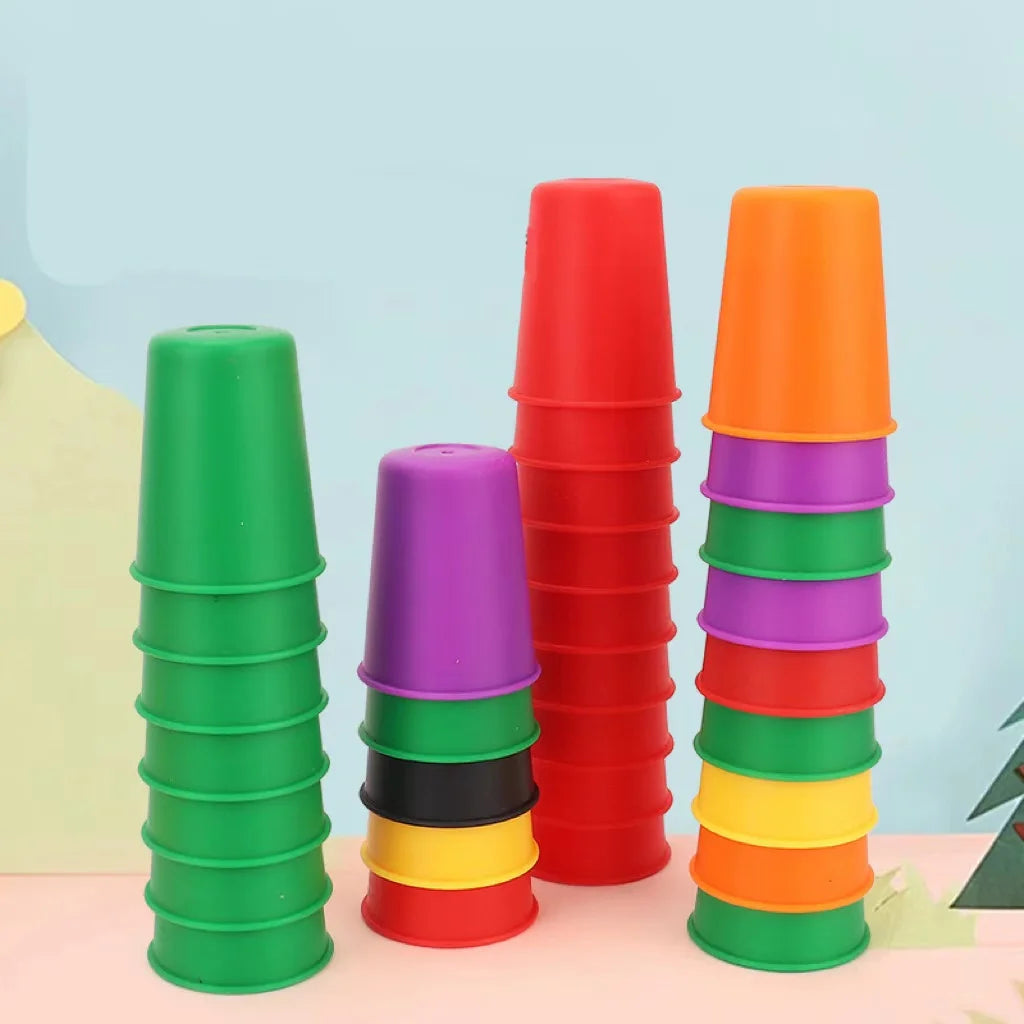 Montessori  Jeu de Rapidité – Gobelets Empilables Éducatifs (Dès 3 ans)