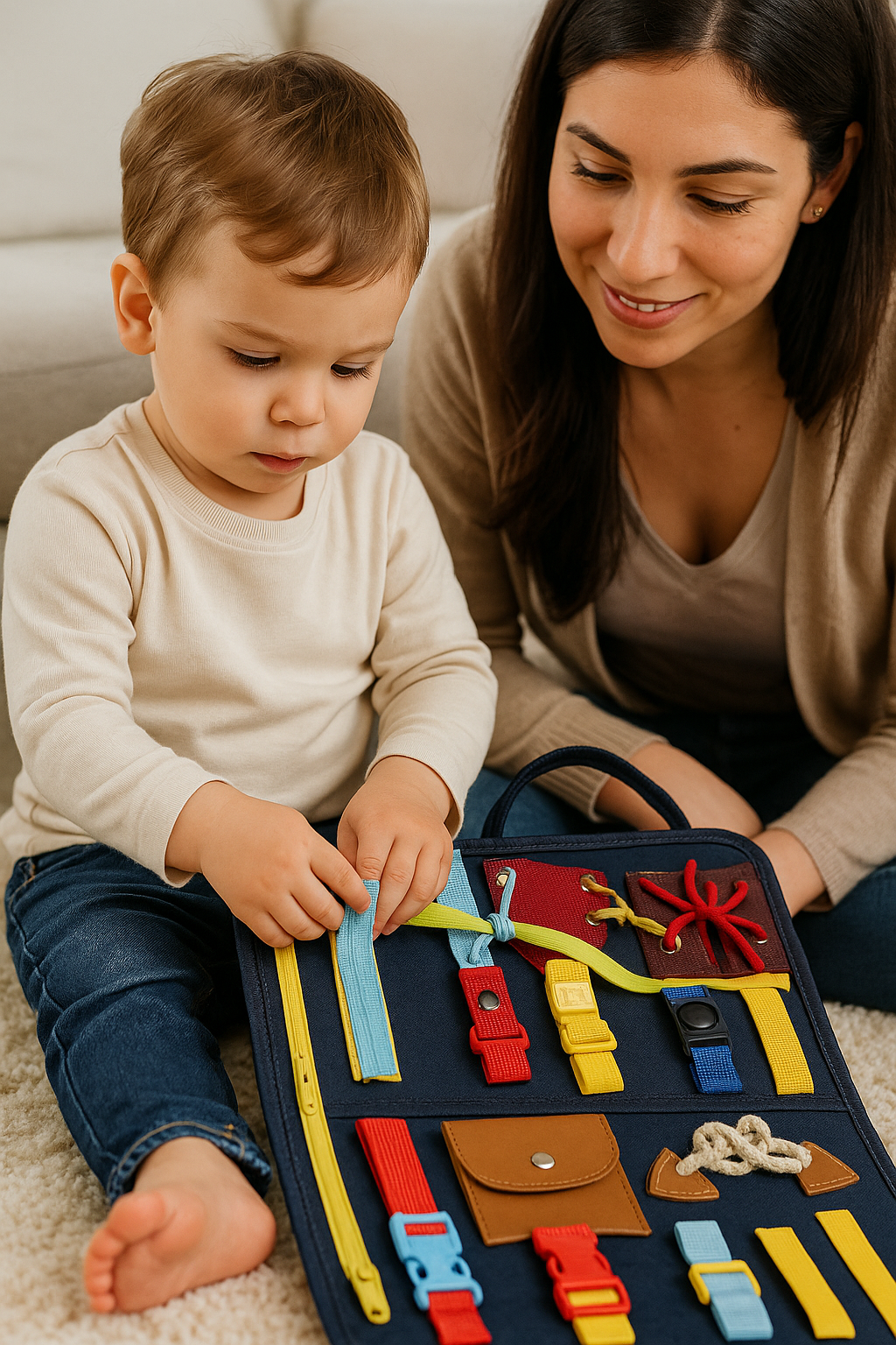 Livre sensoriel Montessori - Livre éducatif pour bébé (1 à 4 ans)